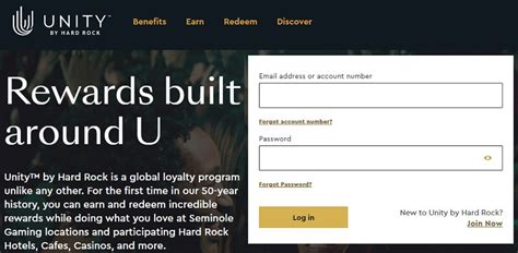 unity hard rock login